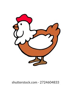 Gouster bonito personagem de desenho animado de pássaro Páscoa com pente bonito e água, apresentando uma ilustração de arte de linha de animal de fazenda
