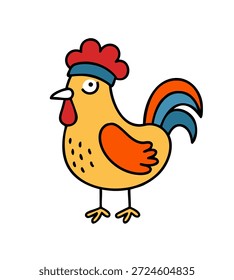 Gouster bonito personagem de desenho animado de pássaro Páscoa com pente bonito e água, apresentando uma ilustração de arte de linha de animal de fazenda
