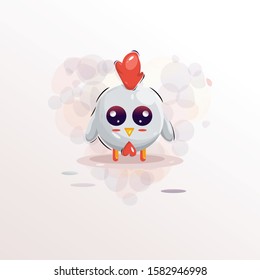 Cute rooster  illustration design vector