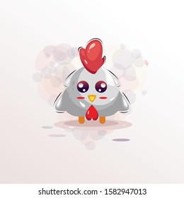 Cute rooster  illustration design vector