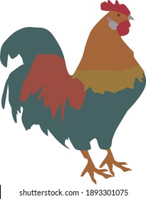 cute rooster stands proudly Vector graphics