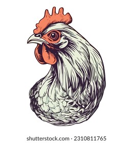 Cute rooster symbolizes farm life icon isolated