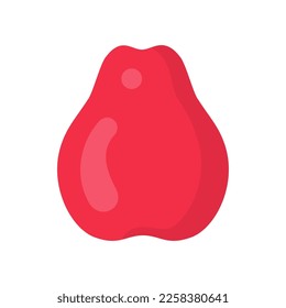 Cute rose apple or chompu exotic fruit, isolated colorful vector icon