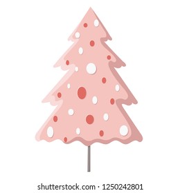 Cute rose Christmas tree (vector illustration)
