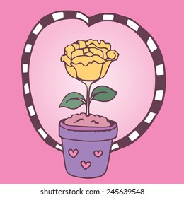 A Cute Rose in a Flowerpot 