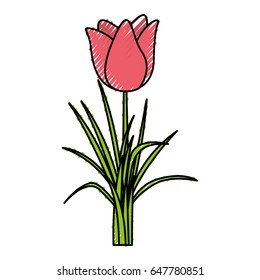 cute rose isolated icon