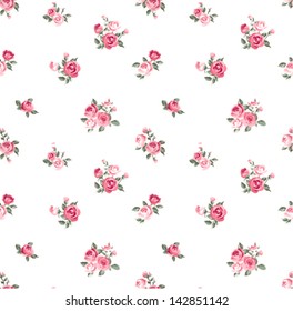 cute rose seamless vector pattern background