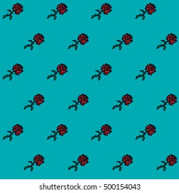 Cute rose seamless vector pattern background