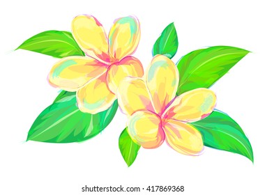 Cute  rose. Set of flowers isolated on white background. Retro design graphic element. This is illustration ideal for a mascot and tattoo or T-shirt graphic. Stock illustration