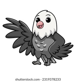 Cute roseicollis opaline malva love bird cartoon waving hand