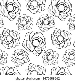 Cute roses doodle pattern hand drawn style