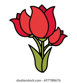 cute roses isolated icon