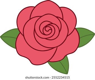 Ilustração de desenho animado vetor de rosas bonitas para o Dia dos Namorados