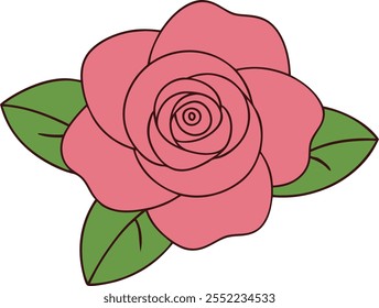 Cute Roses vector cartoon illustration for  Valentine's Day