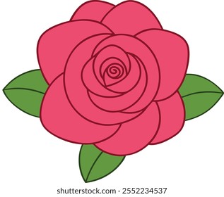 Ilustração de desenho animado vetor de rosas bonitas para o Dia dos Namorados