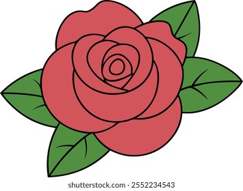 Cute Roses vector cartoon illustration for  Valentine's Day