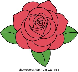 Ilustração de desenho animado vetor de rosas bonitas para o Dia dos Namorados