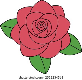 Cute Roses vector cartoon illustration for  Valentine's Day