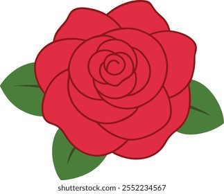 Cute Roses vector cartoon illustration for  Valentine's Day