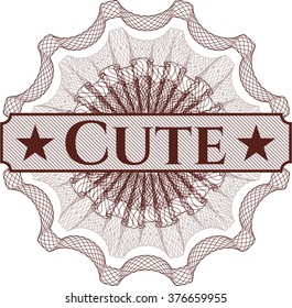 Cute rosette or money style emblem