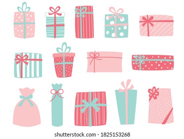 
Cute rough gift illustration set