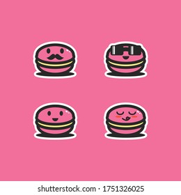 Cute round cake character vector