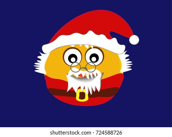 Cute round Cartoon Christmas Santa