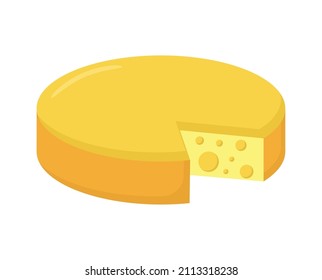 cute round cheese over white