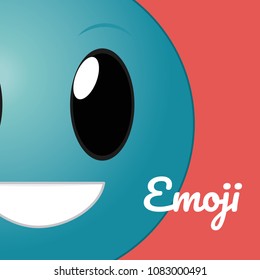 Cute round emoji cartoon