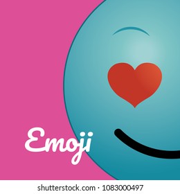 Cute round emoji cartoon
