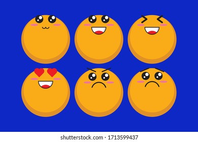 Cute Round Face Expression Emoticon