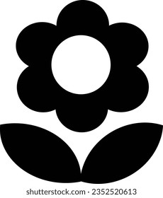 icono de flor redondo lindo y diseño sencillo