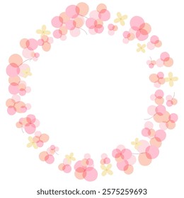 Cute round frame with spring flowers