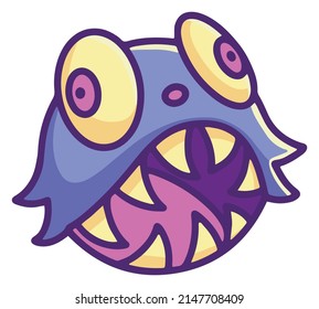 Cute Round Monster Vector 1