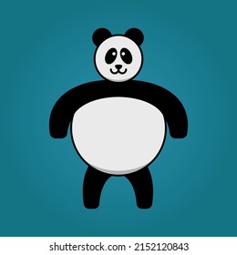 Cute round panda mascot of illustration vector