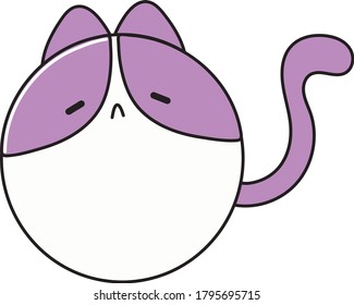 Cute round sad cat element