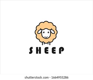 Sheep Logo Pink Background Best Cute Stock Vector (Royalty Free ...