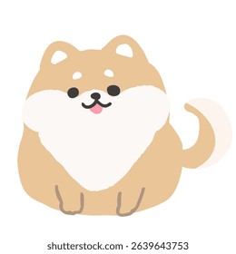 A cute, round Shiba Inu illustration