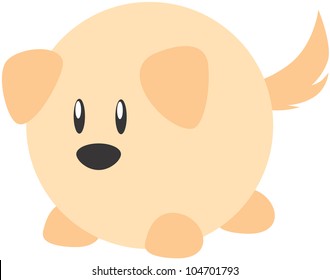 Cute Rounded Dog Cartoon