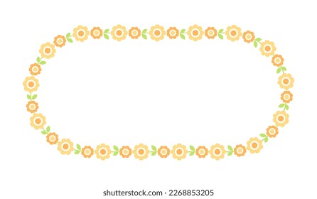 Runde ovale Blumenrahmen-Grenze. Einfache minimale Blumenkranz-Anordnung, ideal für Hochzeitseinladungen und Geburtstagskarten