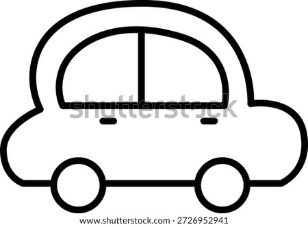 Cute rounded passenger car outline