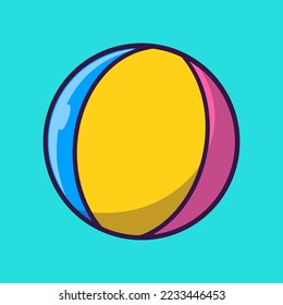 cute rubber ball cartoon vector icon illustration