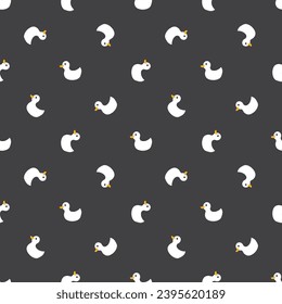 Cute rubber duck Seamless Pattern, Cartoon ducks Background vector Illustration.