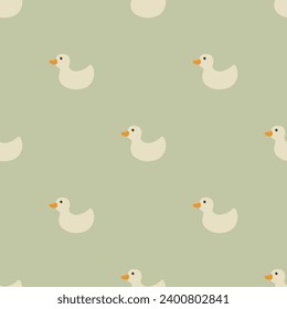 Cute rubber duck Seamless Pattern, Cartoon ducks Background vector Illustration.