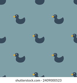 Cute rubber duck Seamless Pattern, Cartoon ducks Background vector Illustration.