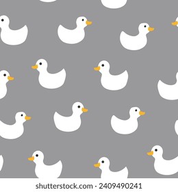 Cute rubber duck Seamless Pattern, Cartoon ducks Background vector Illustration.