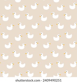Zicklige Gummiente Nahtlose Muster, Cartoon Enten Hintergrund Vektorgrafik.