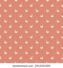 Cute rubber duck Seamless Pattern, Cartoon ducks Background vector Illustration.