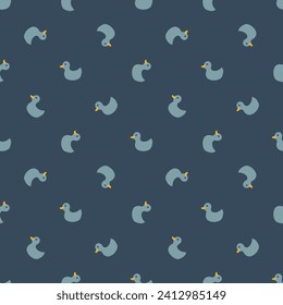 Cute rubber duck Seamless Pattern, Cartoon ducks Background vector Illustration.