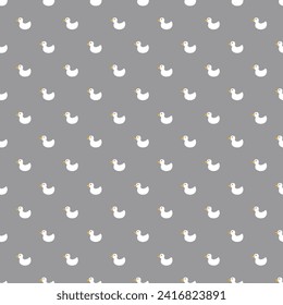 Cute rubber duck Seamless Pattern, Cartoon ducks Background vector Illustration.